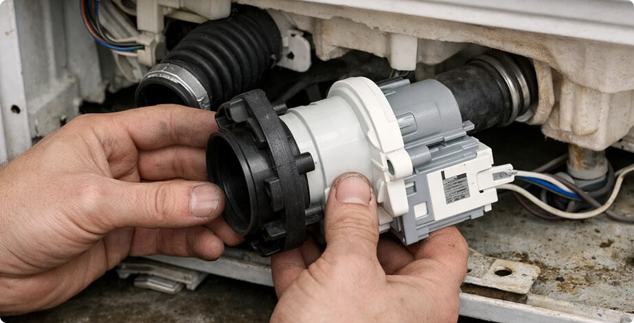 Замена помпы (сливного насоса) Indesit WISL 103