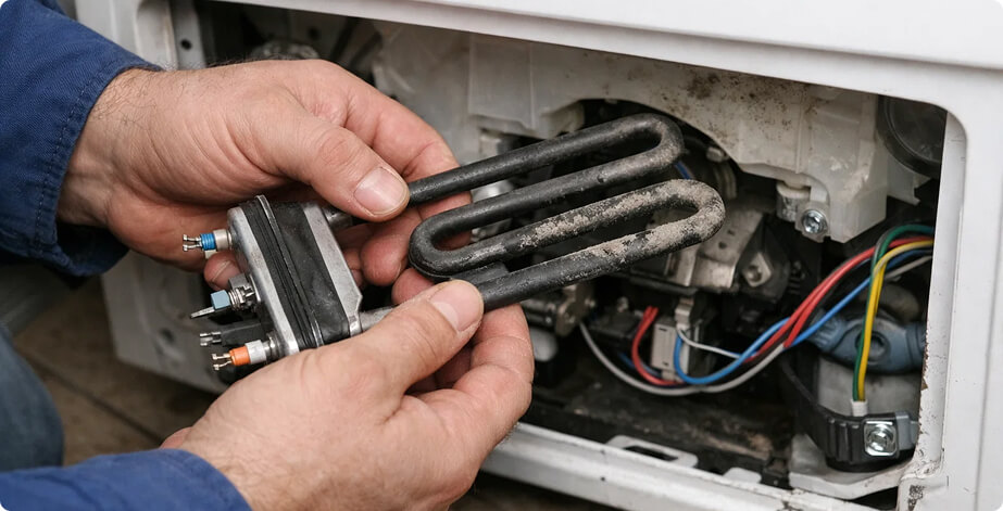 Замена ТЭНа (нагревателя) Bosch WAE 20164