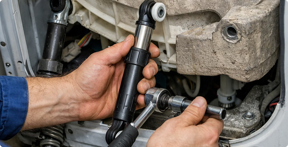 Замена амортизаторов и противовесов Electrolux EWF 1287